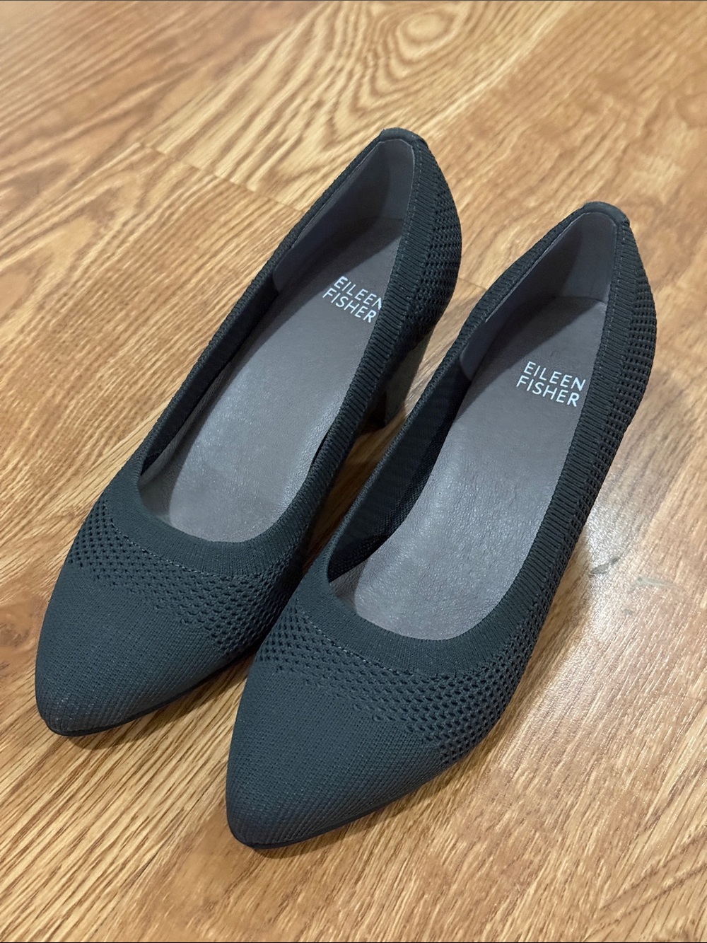 Eileen Fisher Black Knit Pointed-Toe Pump